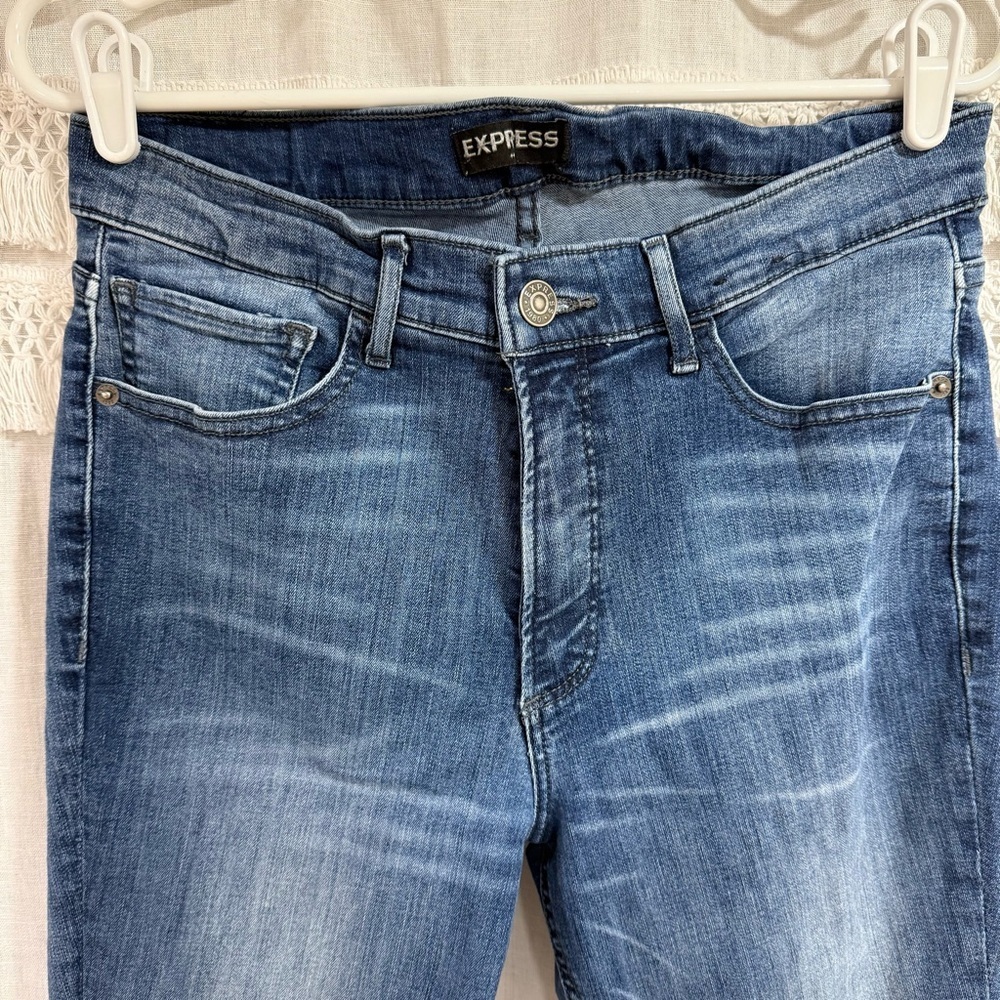 Express Perfect Legging High Rise Denim Size 12 - Picture 3 of 5